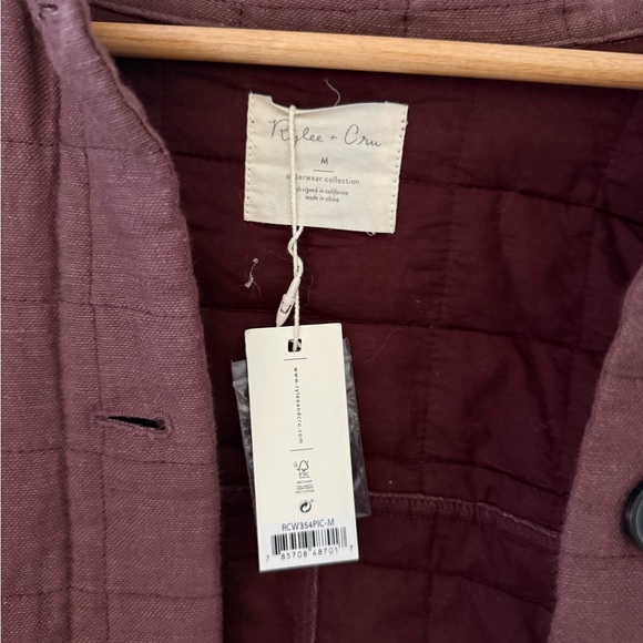 Rylee + Cru Quilted Button-Front Jacket in Plum - Picture 2 of 3